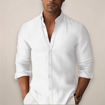 Men’s Linen Summer Shirt – Long Sleeve Casual Button-Up for Sophisticated Look