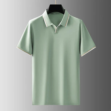 Men's Silk Polo Shirt Contrast Trim